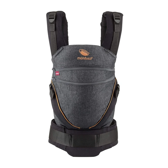 Manduca Babytrage XT All-In-One Babytrage ab 35 kg - Kindertrage mit verstellbarem Steg - Einheitsgröße DenimBlackToffee
