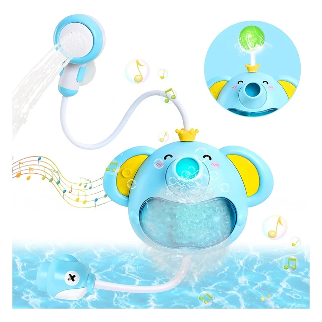 Juguete de bao para beb con msica elefante - Mquina de burbujas con cabe