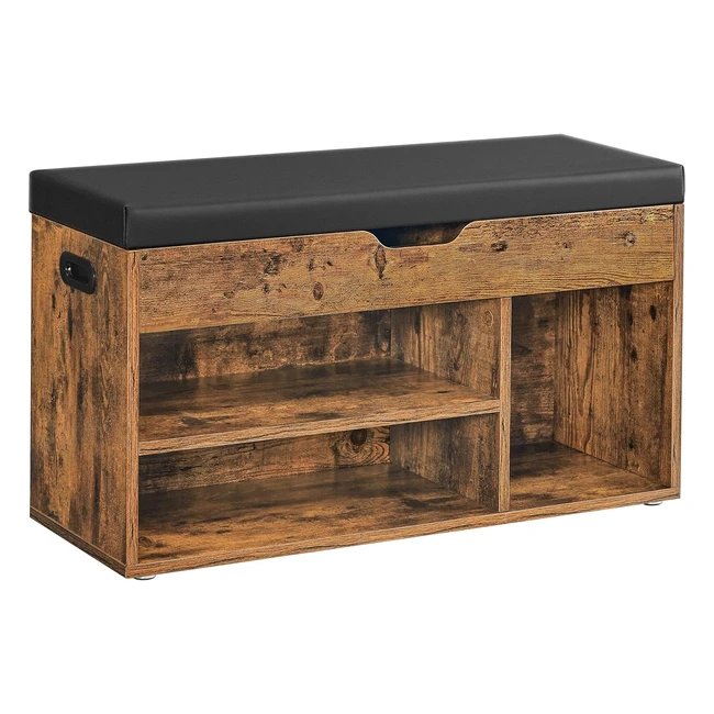 VASAGLE Schuhbank mit Sitzflche Sitzbank mit Stauraum Vintagebraun LHS30BX