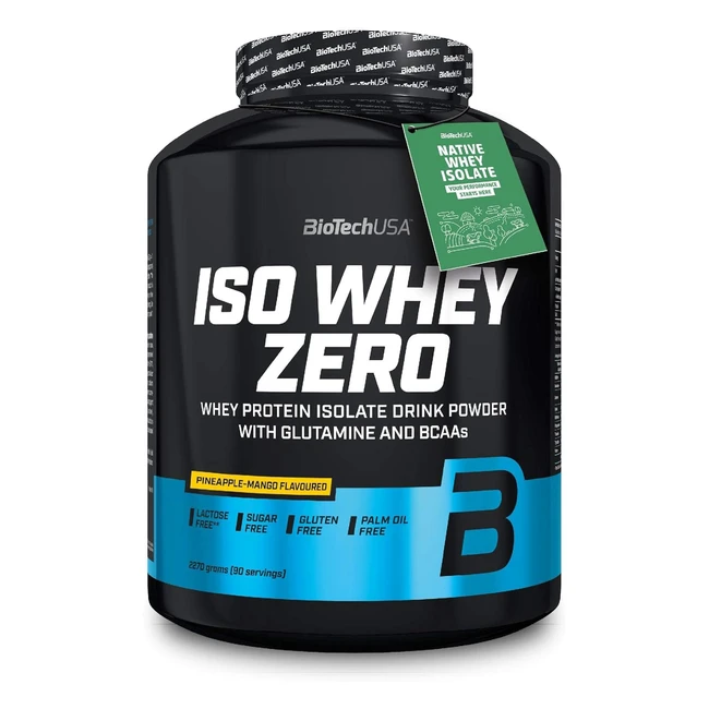 BiotechUSA ISO Whey Zero - Aislado de Suero Nativo - 84% Proteína - Sin Lactosa, Gluten y Azúcar - 227 kg