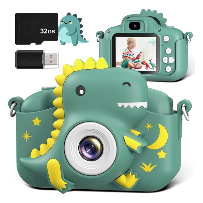 Macchina Fotografica Bambini GreenKinder 20 Pollici Schermo 1080P Mini Ricaricab