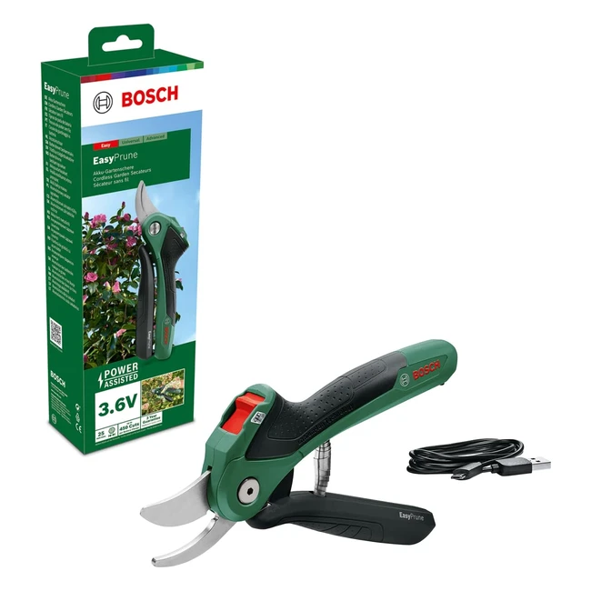Bosch Akkugartenschere EasyPrune - 36V - 450 Schnitte - Aufladbar - MicroUSB - Gartenwerkzeug