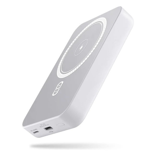 Power Bank Magnético 10000mAh Wireless PD 20W Carga Rápida Blanco
