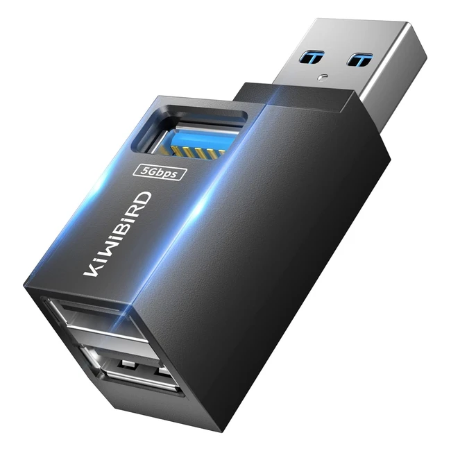 Hub USB Mini Kiwibird con Porte USB 30 e 20 - Adattatore di Estensione per Lap