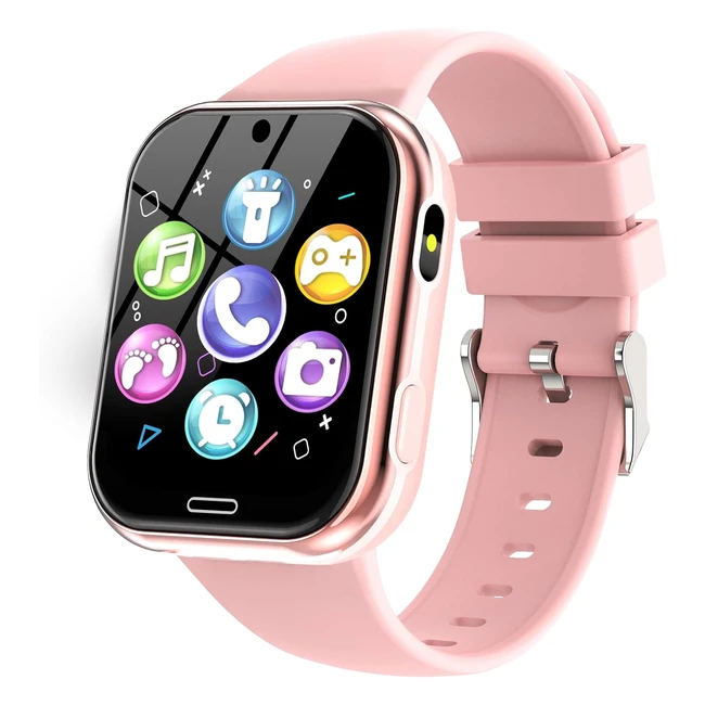 Montre connectée enfant Smartwatch téléphone pour filles garçons avec appel 19 jeux SOS podomètre caméras musique lampe de poche livre audio réveil