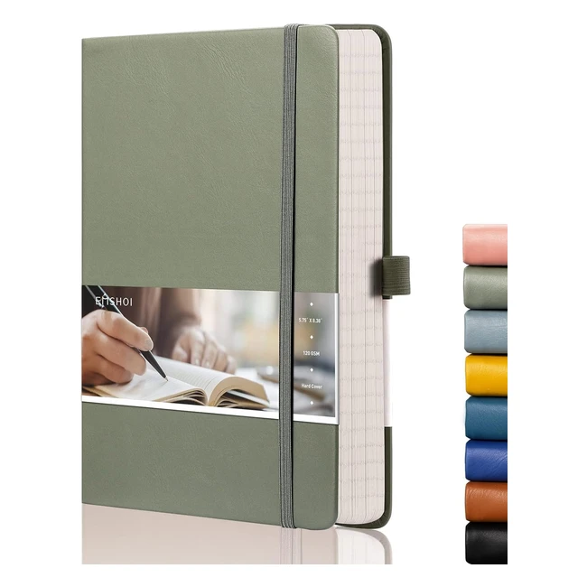 Emshoi A5 Notebook 214 x 145 cm Lined Journal 256 Numbered Pages 120gsm Thick Pa