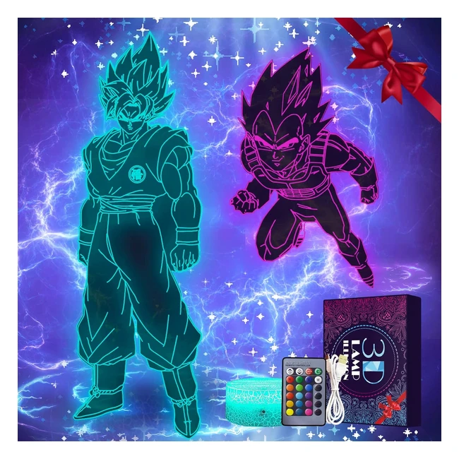 Luce Notturna 3D GokuVegeta 16 Colori Cambiamento LED