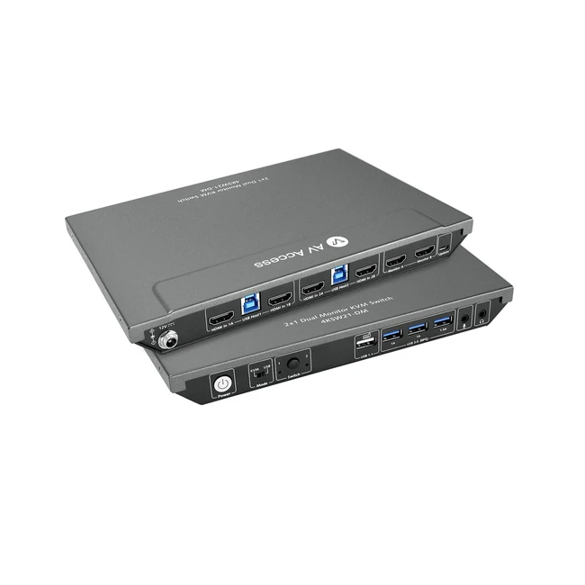 AV Access KVM Switch Dual Monitor 4K60Hz 2K144Hz HDMI USB 3.0 2 Ports Extended Display Hotkey Switch
