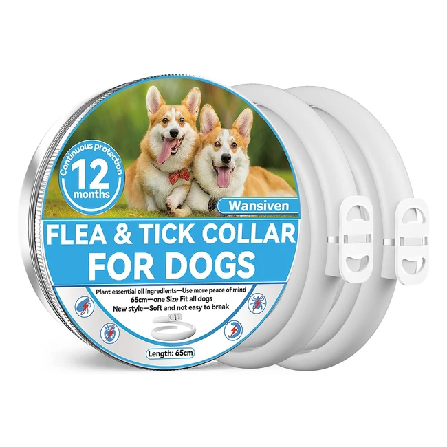 Collare antipulci per cani Wansivan regolabile - Protezione 8 mesi - 2pcs