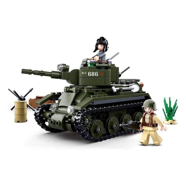 Sluban M38B0686 Construction Set Multi Colour - Build Your Own WWII BT7 Cavalry Tank