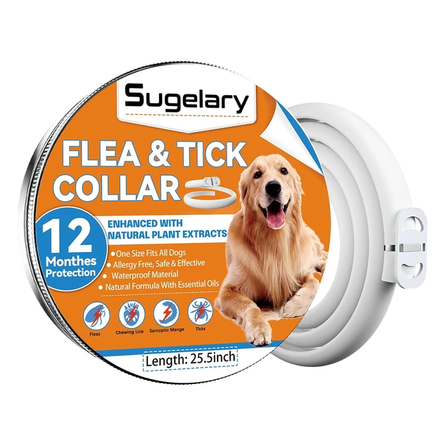 Sugelary Collar Antiparasitario Perros Ajustable 12 Meses Protección Mejorada
