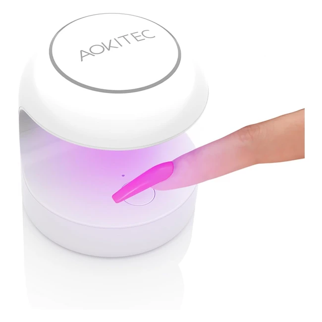 Lampada UV Aokitec Mini per Asciugatura Rapida Unghie - Gel - Resina - LED UV Bianco