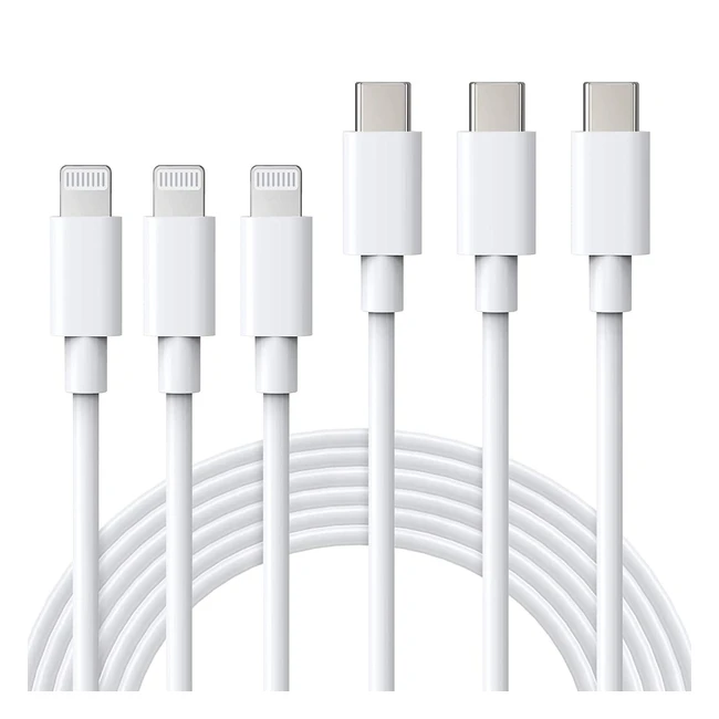Cable iPhone USB C 2m 3Pack Carga Rpida Certificado MFi Compatible con iPhone 