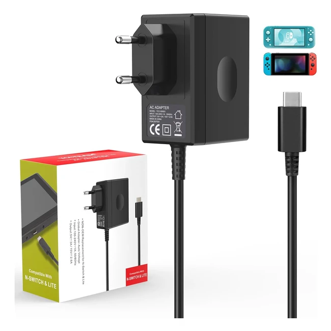 Chargeur USB Nintendo Switch Yccsky 15V 2.6A Rapide TV Mode Câble 1.5m