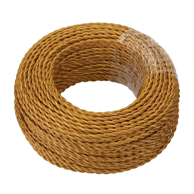 Cable Textil para Lmpara 20m Dorado - Alta Calidad y Flexibilidad