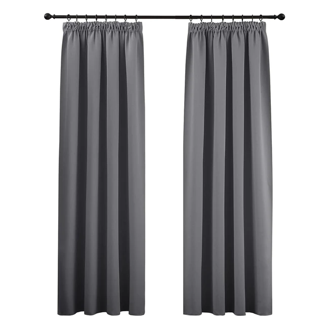 PONY DANCE Blickdichte Vorhnge mit Raffband Grau 175x140cm Set 2 Stck