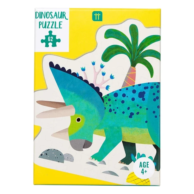 Triceratops Dinosaur Puzzle Poster fr Kinder - 62 Teile - Blau Grn - Talking