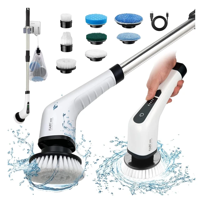 Brosse Rotative Électrique Fari avec 8 Têtes de Brosse Remplaçables