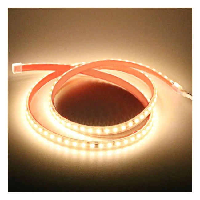 Striscia LED adesiva 1m 220V IP67 - Super Luminosa Bianco Caldo 2835