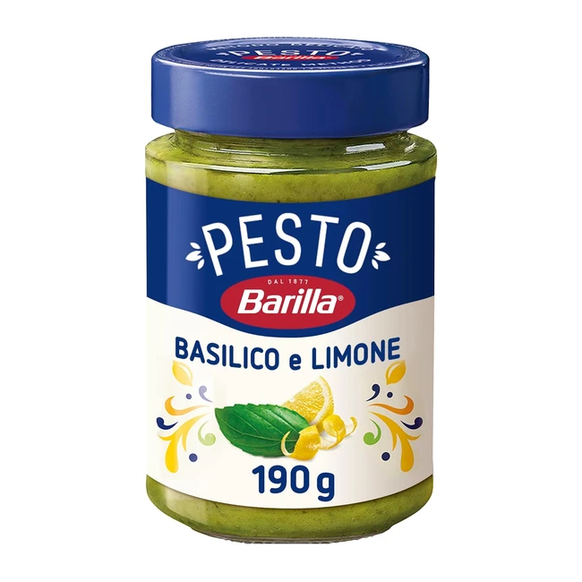 Barilla Pesto Basilico e Limone 12 x 190 g - Glutenfrei - Italienische Pasta Sauce