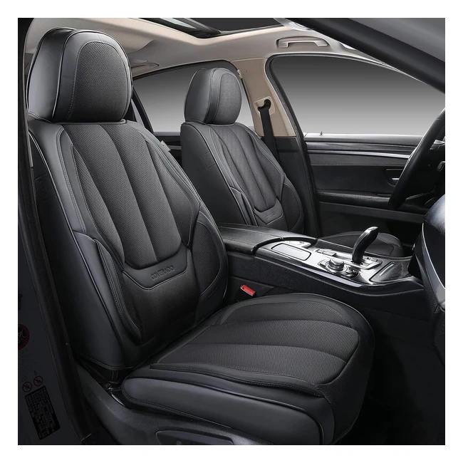 Coprisedili Auto Anteriore 2 Pezzi Universale Protezione Tessuto Traspirante Pelle Airbag