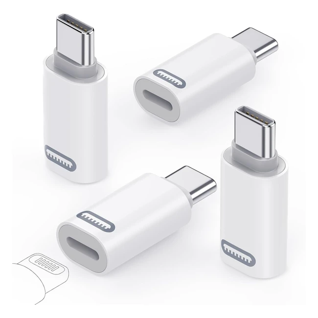 Lot de 4 adaptateurs Lightning vers USB-C 35W chargement rapide pour iPhone 15 P