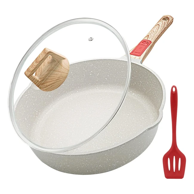 Sartén Antiadherente 28 cm Bobikuke - Aluminio Fundido - Asa Extraíble - Apto Lavavajillas - Apto Horno