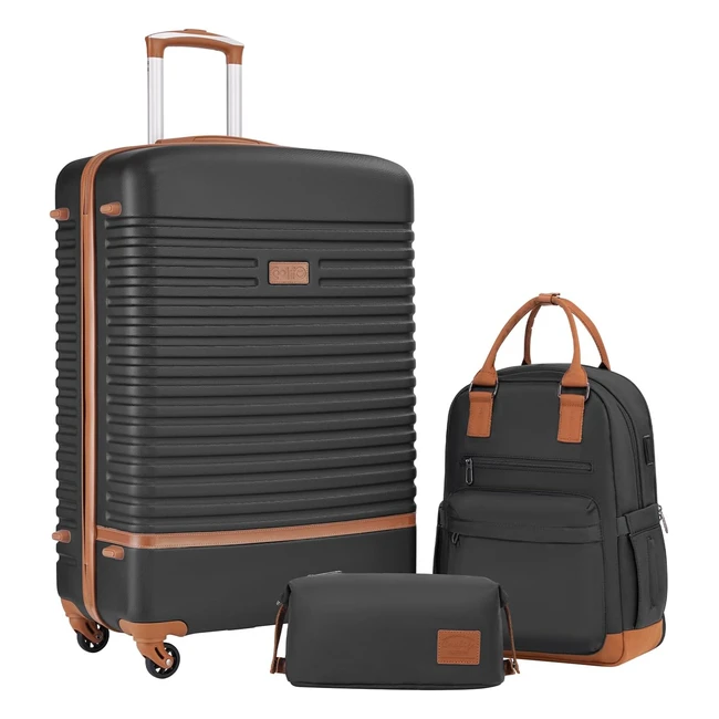 Coolife 28 Inch Suitcase Set TSA Lock Lightweight Hard Shell Travel Bag with Bac