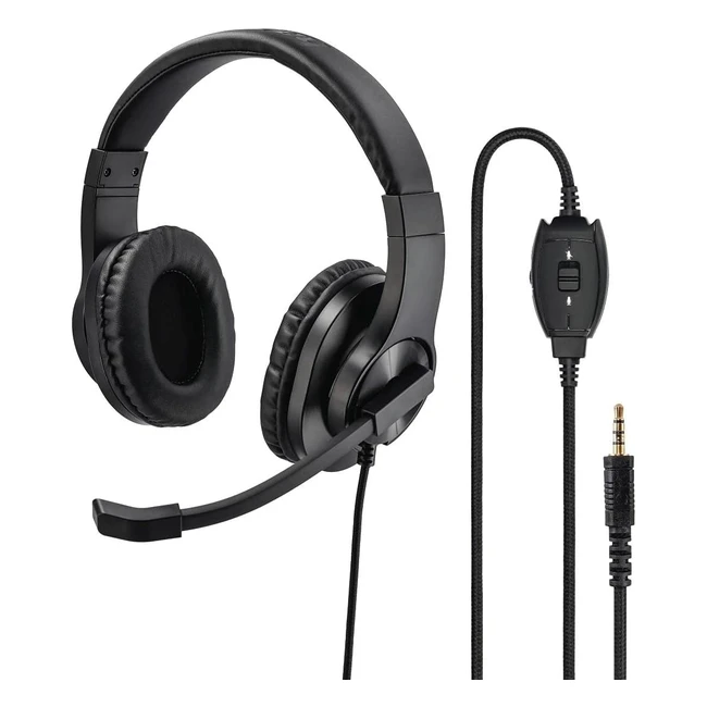 Hama HSP350 Stereo Schwarz Universal Headset mit flexibler Mikrofonstange