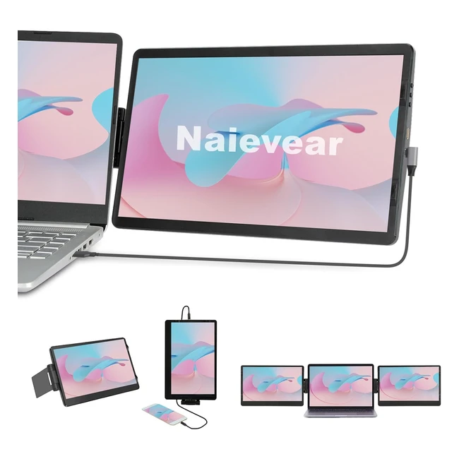 Moniteur portable rotatif 116 pouces pour ordinateur portable - Ecran secondaire externe pour téléphones portables et jeux