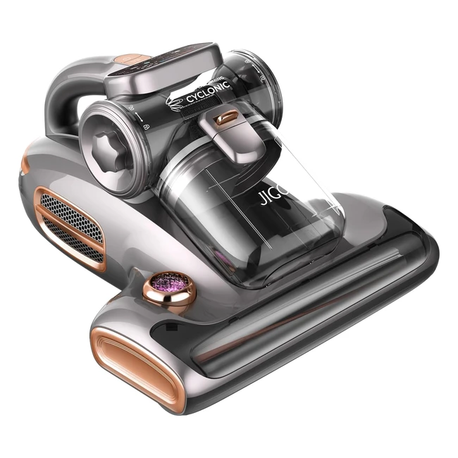 Jigoo Aspiradora Antiácaros UV 700W 15KPA 999 Eliminación LED 5s Colector de Polvo Calentamiento Rápido Silencioso