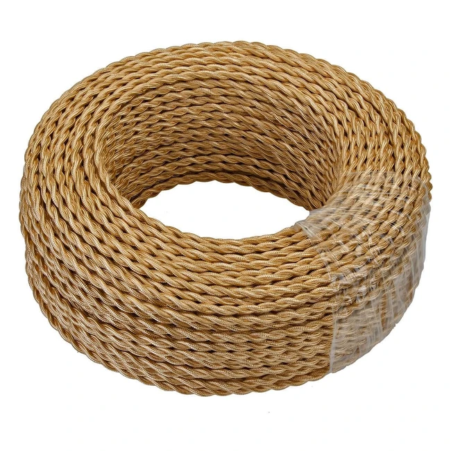 Câble électrique textile 10m - Fil de cuivre recouvert de lin - DIY pendentif lampe