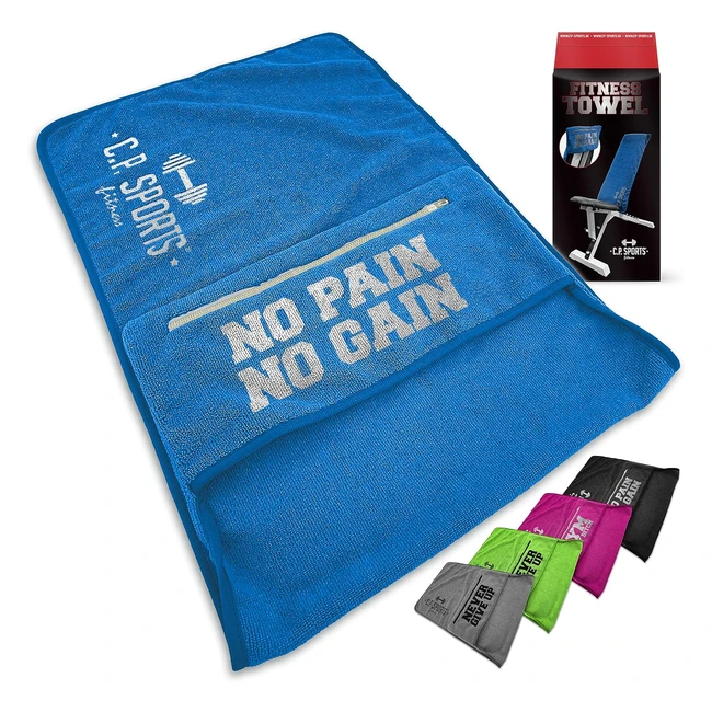Asciugamano Fitness CP Sports Microfibra Blu - Extra Morbido Lavabile Grande -