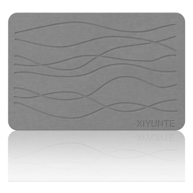 Xiyunte Stone Bath Mat Quick Dry Super Absorbent Diatomite Earth Shower Mat Grey