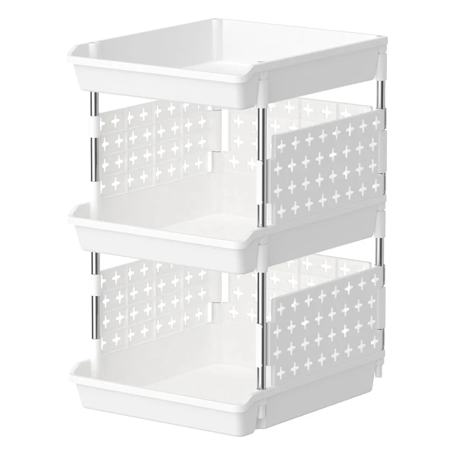 Cestas de Almacenamiento Lifewit 3 Niveles Blanco 35x30x54cm Organizador de Coci