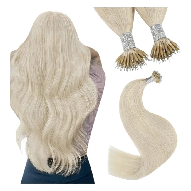 Youngsee Nano Ring Hair Extensions Blonde 20 Inch Human Hair 60A 50s50g
