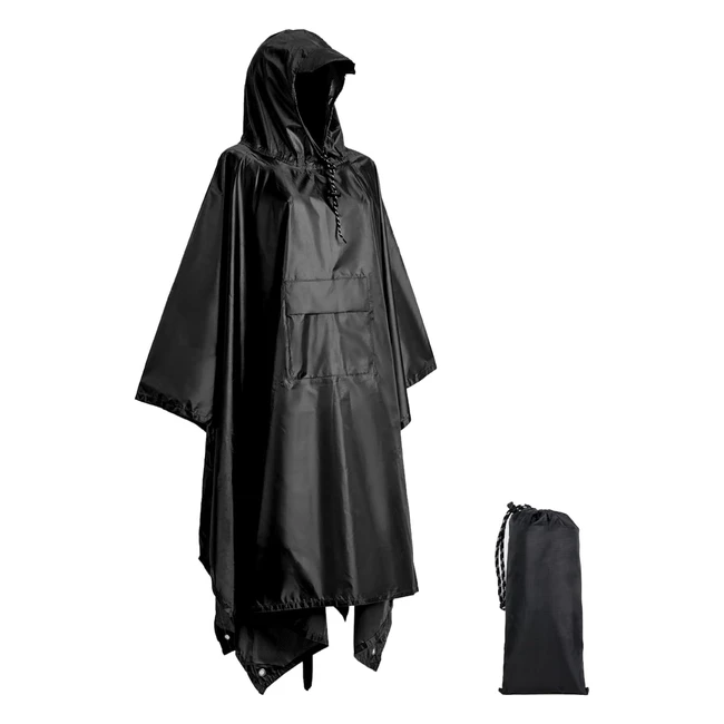 Poncho Antipioggia Uomo Impermeabile 3 in 1 - Multifunzionale - Mantella Donna