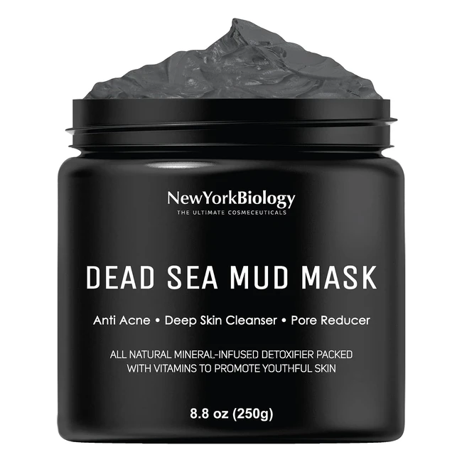 New York Biology Dead Sea Mud 250g - Spa Quality Pore Reducer for Acne  Oily Sk