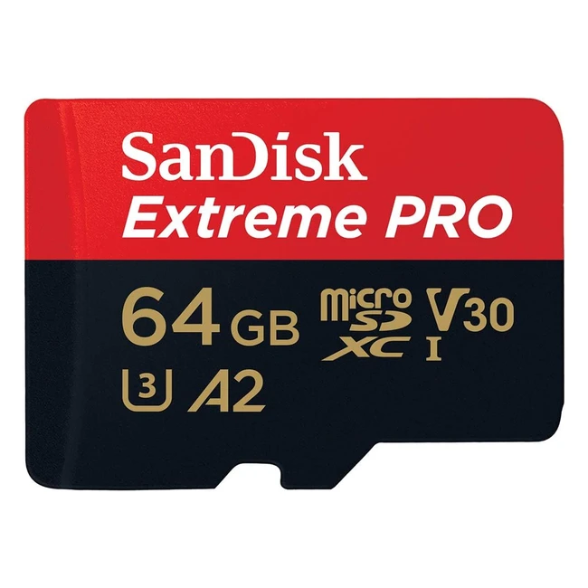 Sandisk 64GB Extreme Pro MicroSDXC Karte mit SD Adapter und RescuePRO Deluxe - B