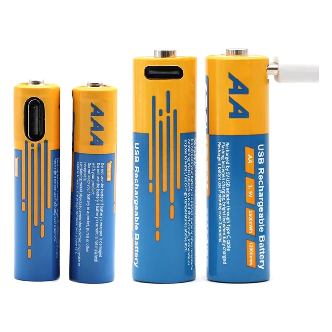 Batterie Ricaricabili AA AAA al Litio SZEMPTY 15V USB 4 in 1