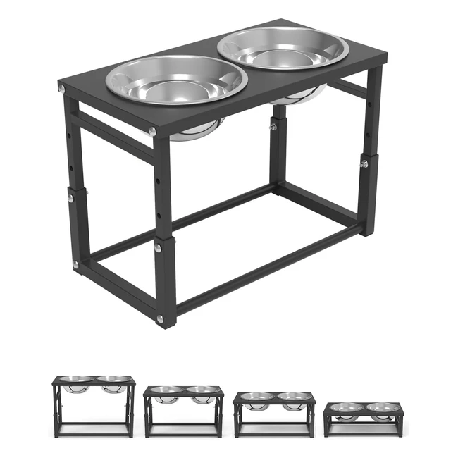 Comedero elevado perros 4 alturas ajustables acero inoxidable