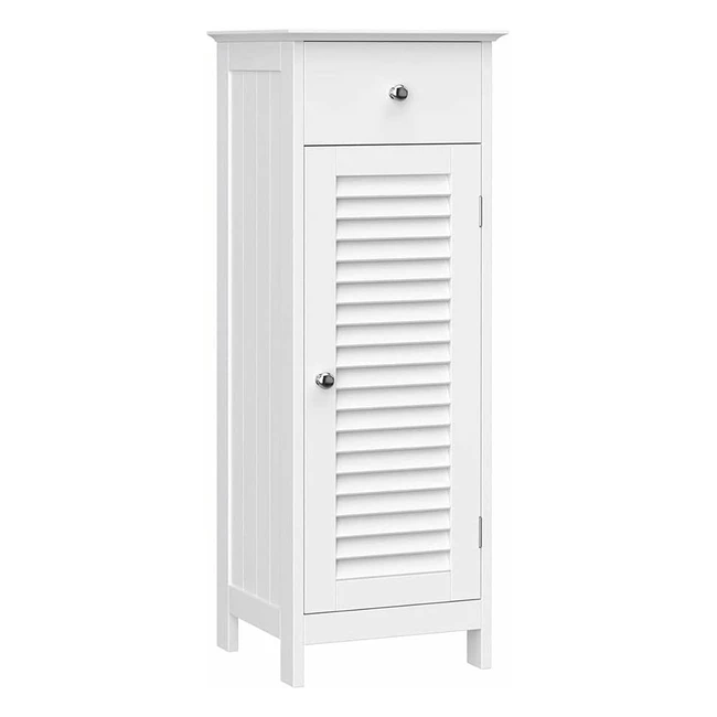VASAGLE Badezimmerschrank BBC43WT - Schmaler Aufbewahrungsschrank mit Schublade - 30 x 32 x 87 cm - Weiß