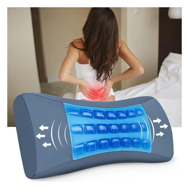 Hydomi Lumbar Support Pillow Cooling Gel Memory Foam Lower Back Pain Ergonomic Cushion