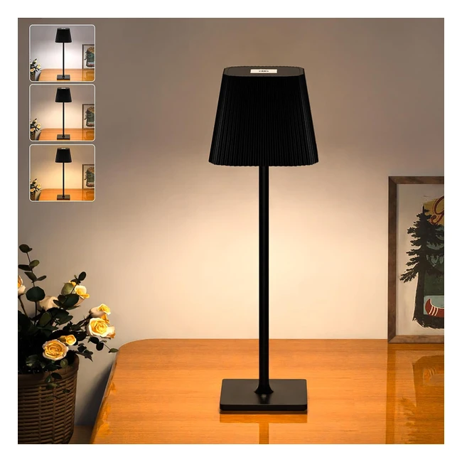 Cordless Table Lamp 4800mAh Rechargeable LED Touch Wireless Lamp - Modern Desk L