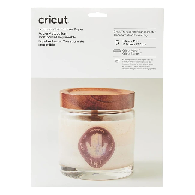 Clear Cricut Printable Sticker Paper 85 x 11 - 5 Sheets