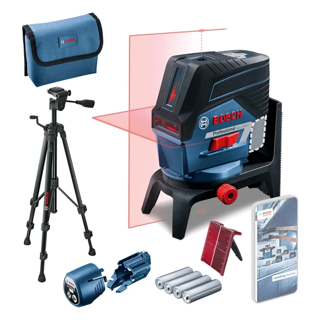 Livella Laser Bosch Professional GCL 250 C - Laser Rosso Interno - BT 150 - 20m - 4x AA