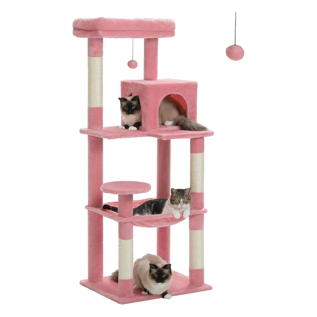 Pawz Road Cat Tree Big Cat Tower 143cm562 - Stable  Sturdy with Hammock  Lovel