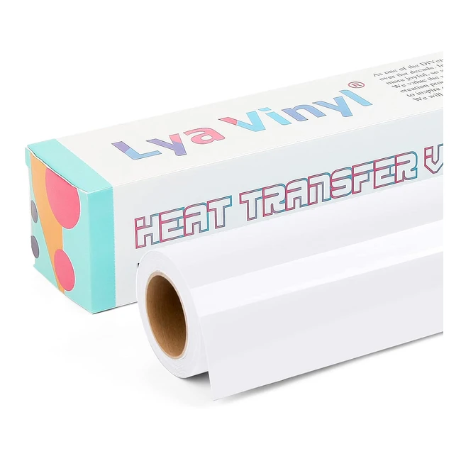 White Heat Transfer Vinyl Lya Vinyl 12 x 10ft Premium HTV for DIY Clothes Bags S