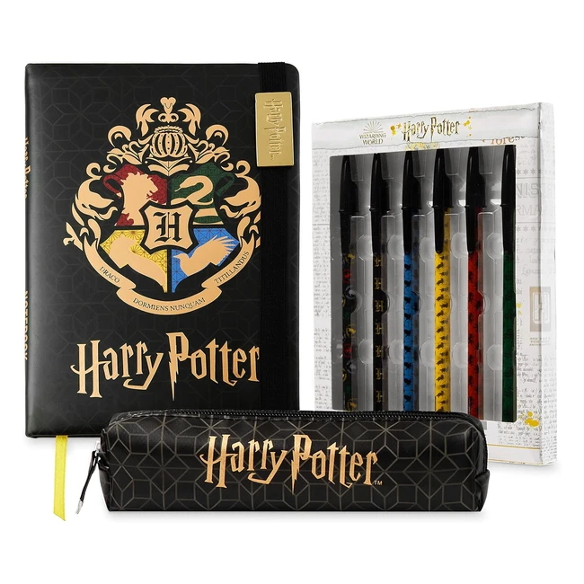 Kit cancelleria Harry Potter con agenda A5 astuccio e penne - Originale