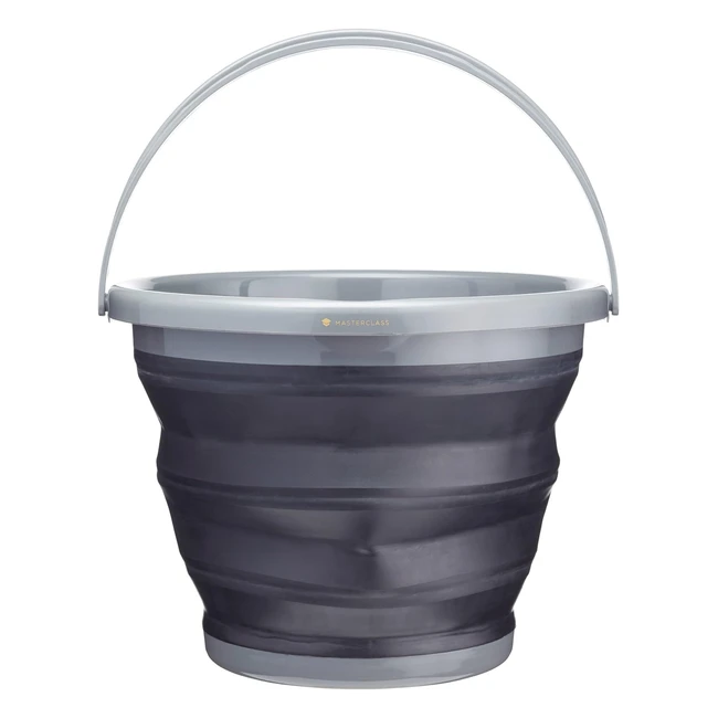 Masterclass Smart Space Collapsible Plastic Bucket 9L 2 Gal Black Grey - Compact